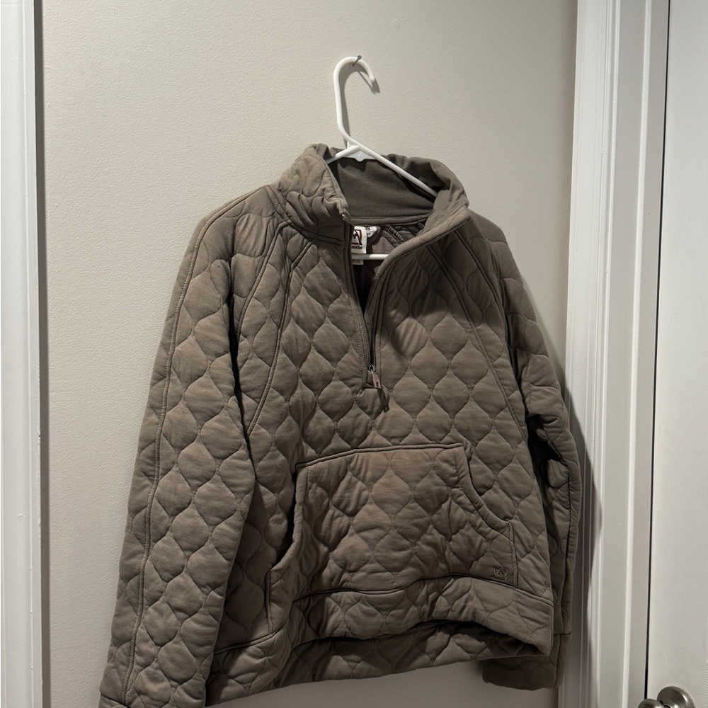 Avalanche Quilted Teddy Jacket in Taupe